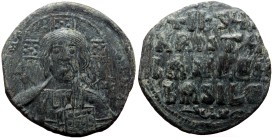 Anonymous. Class A2. Basil II and Constantine VIII, AE, Follis. (Bronze, 7.83 g. 29 mm.) Constantinopole. Anonymous. Cla