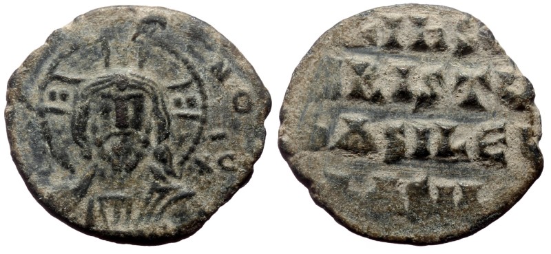 Anonymous. Class A2. Basil II and Constantine VIII, AE, Follis. (Bronze, 3.29 g....