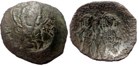 Alexius III Angelus Comnenus (?) BI, Aspron Trachy (2.02 g. 23 mm.) Constantinople. 1195-1197 AD.