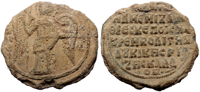 Byzantine Lead Seal (Lead,16.45 g. 33 mm. ) Michael Makrembolites Doukas (12th-1...