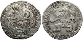 Leeuwendaalder or Lion Daalder. AR, 1 Daalder (Silver, 26.81 g. 40 mm.) Netherlands. 1628 AD.