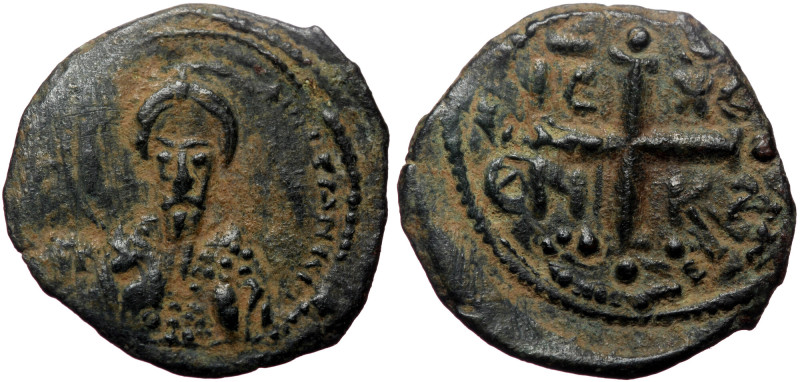 Crusaders. Tancred, AE, Follis. (Bronze, 2.73 g. 22 mm.) Antioch. 1101-1103 & 11...