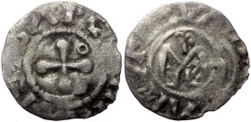 France, Provence. Anonymous Bishops, AR, Denier (Silver, 1.00 g. 17 mm.) Valence. 1100-1225 AD.