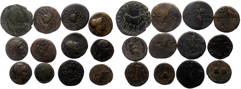 12 Greek AE coins (Bronze, 94.59g) 12 Greek AE coins (Bronze, 94.59g)

Weight:...