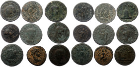 9 Roman Provincial AE coins (Bronze, 118,53g)
