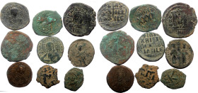 9 Byzantine AE coins (Bronze, 83,80g)