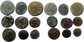 9 Roman Provincial AE coins (Bronze, 79,25g)