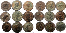 9 Roman Provincial AE coins (Bronze, 155,32g)