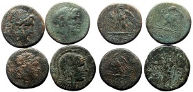 4 AE Greak coins (Bronze, 73,81g)