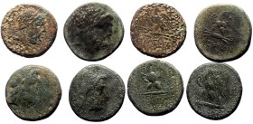 4 AE Greak coins (Bronze, 72,67g)