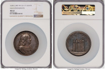 Charles I silver "Giles Strangways" Medal 1648 MS62 NGC, MI-33-177, Eimer-153. 62mm. By. J. Roettiers. Struck after the Stuart Restoration. Obv. Drape...