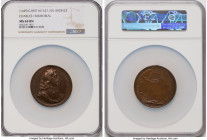Charles I bronze "Death and Memorial" Medal ND (1649) MS64 Brown NGC, MI-346-201, Eimer-162a. By J. & N. Roettiers. Obv. Draped and armored bust right...