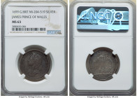 "James Prince of Wales" silver Medal 1699 MS63 NGC, MI-204-519, Eimer-381, Woolf-15:1. 26.5mm. By. N. Roettiers. Obv. Cuirassed bust right. Rev. Risin...