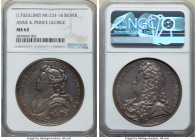 Anne silver "Queen Anne & Prince George" Medal ND (1702) MS62 NGC, Eimer-392, Fearon-153.6, MI-233-14. 41mm. By J. Croker. Obv. Bust of Queen Anne lef...