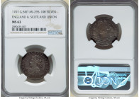 Anne silver "England & Scotland Union" Medal 1707 MS62 NGC, MI-295-108, Eimer-424b. 26mm. By J. Croker. Obv. Crowned and draped bust left. Rev. Britis...