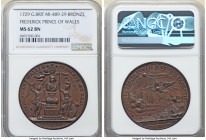 George II bronze "Frederick, Prince of Wales" Medal 1729 MS62 Brown NGC, MI-489-29, Eimer-516. 41mm. By Jean Dassier. Obv. Bust of Frederick upon a pe...