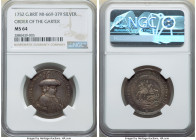 George II silver "Order of the Garter" Medal 1752 MS64 NGC, MI-669-379. 28mm. By J.G. Holtzhey. Obv. Bust right, robed. Rev. St. George and dragon wit...