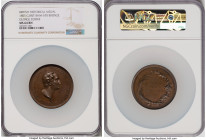 George III bronze "George Cooke" Medal 1805 MS64 Brown NGC, BHM-570, Eimer-973. 53mm. By T. Webb. Obv Bare head right. Rev. Four-line inscription with...
