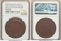 George III bronze "Death of Matthew Boulton" Medal 1809 MS64 Brown NGC, BHM-662, Eimer-1003. 41mm. Unsigned. Obv. Legend in three lines. Rev. Six-line...