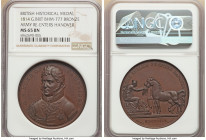 George III bronze "Army Re-Enters Hanover" Medal 1814 MS65 Brown NGC, BHM-777, Eimer-1058, Bramsen-1489. 41mm. By T. Webb and J.J. Barre for Mudie. Ob...