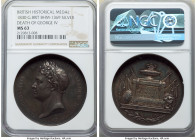 William IV silver "Death of George IV" Medal 1830 MS63 NGC, BHM-1369. 44.5mm. By William Bain. Obv. Portrait with laurel facing left. Rev. Sarcophagus...
