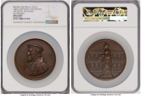 Victoria bronze "The Royal Exchange Re-Opening" Medal 1844 MS64 Brown NGC, BHM-2185. 73mm. Obv. Draped bust of Thomas Gresham left. Rev. Statue of Vic...