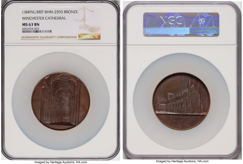 Victoria bronze "Winchester Cathedral" Medal ND (1849) MS63 Brown NGC, BHM-2593,...