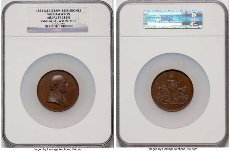 Victoria bronze "William Wyon" Medal 1854 PF68 Brown NGC, BHM-2535, Eimer-1480. ...