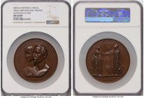 Victoria bronze "Napoleon III Visit" Medal 1855 MS65 Brown NGC, BHM-2561, Eimer-1496. 75mm. By B. Wyon. Obv. Conjoined busts left. Rev. Britannia stan...