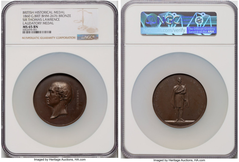 Victoria bronze "Sir Thomas Lawrence" Medal 1860 MS65 Brown NGC, BHM-2676, Eimer...