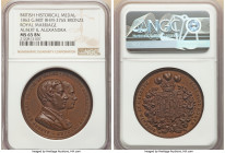 Victoria bronze "Royal Marriage - Albert & Alexandra" Medal 1863 MS65 Brown NGC, BHM-2765. 38mm. By J. Moore. Obv. Conjoined busts right. Rev. Arms of...