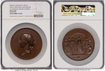 Victoria bronze "Alexandra Enters London" Medal 1863 MS64 Brown NGC, BHM-2783, Eimer-1561. 77mm. By J.S. & A.B. Wyon. Obv. Bust left. Rev. Londonia wi...