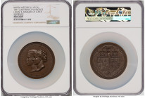 Victoria bronze "Marquis of Lorne & Louise Marriage" 1871 MS65 Brown NGC, BHM-2916, Eimer-1613. 64mm. By J.S. Wyon. Obv. Bare jugate heads facing left...