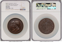 Victoria bronze "Arthur & Louise Marriage" Medal 1879 MS64 Brown NGC, BHM-3052, Eimer-1662. 63mm. By. J.S. and A.B. Wyon. Obv. Jugate heads of Louise ...