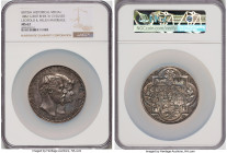 Victoria silver "Leopold & Helen Marriage" Medal 1882 MS62 NGC, BHM-3113, Eimer-1687. 64mm. By J.S. and A.B. Wyon. Obv. Conjoined busts right. Rev. Pa...