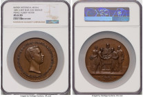 Victoria bronze "Prince Albert Victor" Medal 1885 MS64 Brown NGC, BHM-3182, Eimer-1717. 77mm. By G.G. Adams. Obv. Bust right, within a wreath of roses...