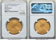 George V gold Matte "Coronation" Medal 1911 MS64 Matte NGC, Eimer-1952a, BHM-4022. 30mm. 16.51g. By B. Mackennal. An official Royal Mint issue commemo...