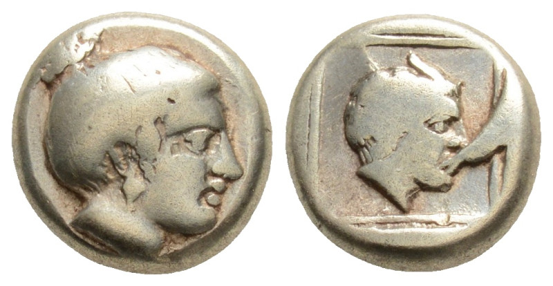 Greek Lesbos. Mytilene 375-325 BC. Hekte EL 2,5 g. 10,5 mm.