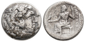 Kingdom of Macedon. Alexander III 'the Great' AR Drachm.
circa 310-301 BC. Head of Herakles right, wearing lion's skin / Zeus Aëtophoros seated left;...