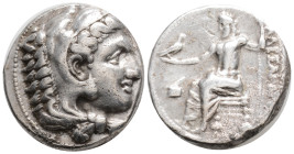 Greek, Kings of Macedon. Babylon. Alexander III "the Great" 336-323 BC. Tetradrachm AR,25,2 mm., 16,98 g.
Head of Herakles right, wearing lion skin h...