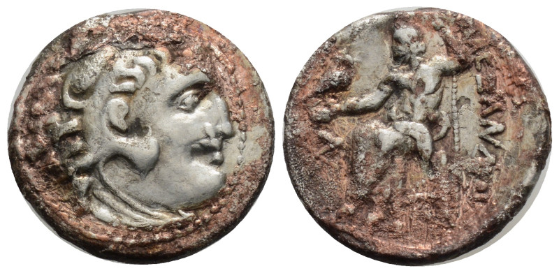 Greek, Kings of Macedon Alexander III (336-323 BC) drachm 3,82 g. 17,9 mm. Head ...