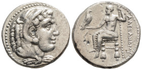 Greek Coins,, KINGS OF MACEDON. Alexander III \'the Great\' (336-323 BC). Tetradrachm. Salamis. 17 g. 26 mm.
Obv: Head of Herakles right, wearing lio...
