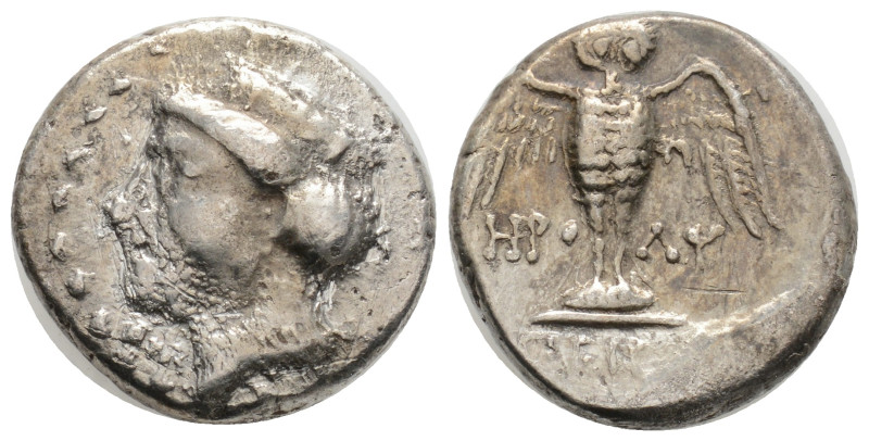 Greek, PONTOS, Amisos (Circa 370-330 BC) AR Drachm (18,1 mm, 5,4 g)
Obv: Turret...