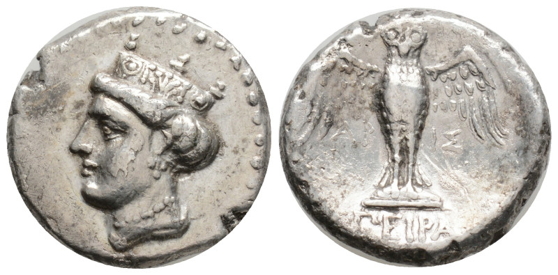 Greek, PONTOS, Amisos (Circa 370-330 BC) AR Drachm (19,2mm, 5,59g)
Obv: Turrete...