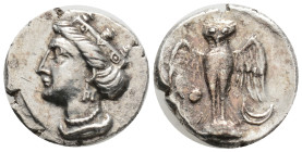 PONTOS. Amisos (as Peiraieos). Siglos (Late 5th-4th centuries BC). 19,5 mm. 5,49 g.
Obv: Head of Hera left, wearing stephane.
Rev: Eagle standing fa...
