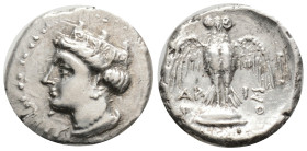 PONTOS. Amisos (as Peiraieos). Siglos (Late 5th-4th centuries BC). 20,5 mm. 5,50 g.
Obv: Head of Hera left, wearing stephane.
Rev: Eagle standing fa...