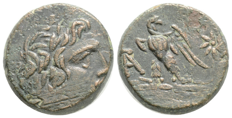 Greek PONTOS, Amisos (Circa 100-85 BC) AE Bronze (18,6 mm, 7,7 g)
Obv: Laureate...