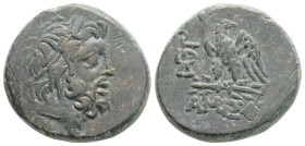 PONTOS. Amisos. Ae (Circa 85-65 BC). 8,5 g. 20,2 mm.
Obv: Laureate head of Zeus right.
Rev: ΑΜΙΣΟΥ. Eagle standing left on thunderbolt, head right; ...