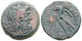 Ptolemaic Kingdom of Egypt, Ptolemy IV Philopator Æ Drachm. Alexandria, 222-205/4 BC. Diademed and horned head of Zeus-Ammon right / BAΣIΛEΩΣ ΠTOΛEMAI...