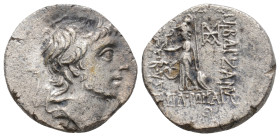 Greek
KINGS OF CAPPADOCIA, Ariobarzanes III Eusebes Philoromaios (Circa 52-42 BC) AR Drachm (16,7 mm, 3.8 g)
Obv: Diademed head right.
Rev: ΒΑΣΙΛΕΩ...